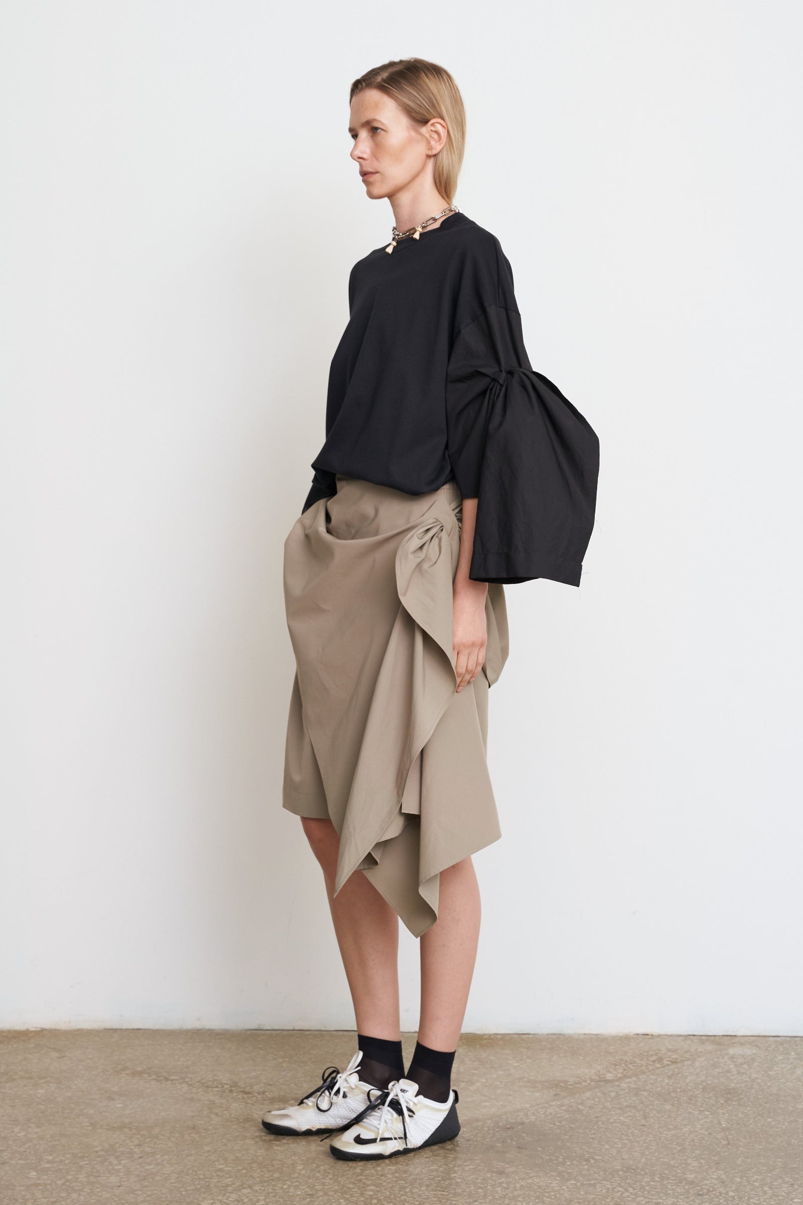 COTTON BLEND LAYERED SHORTS 9