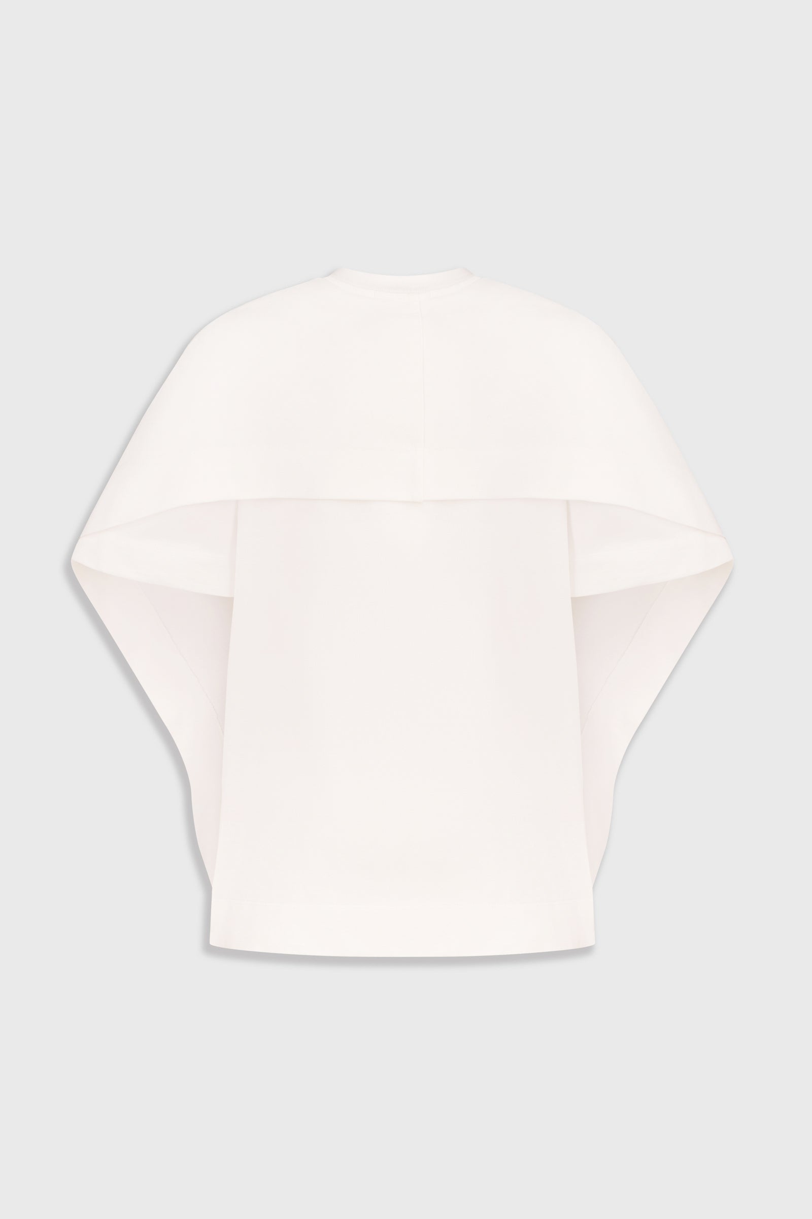 Capelet Overlay Cotton T-Shirt in White