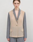 JACKET WITH CHIFFON PANELS