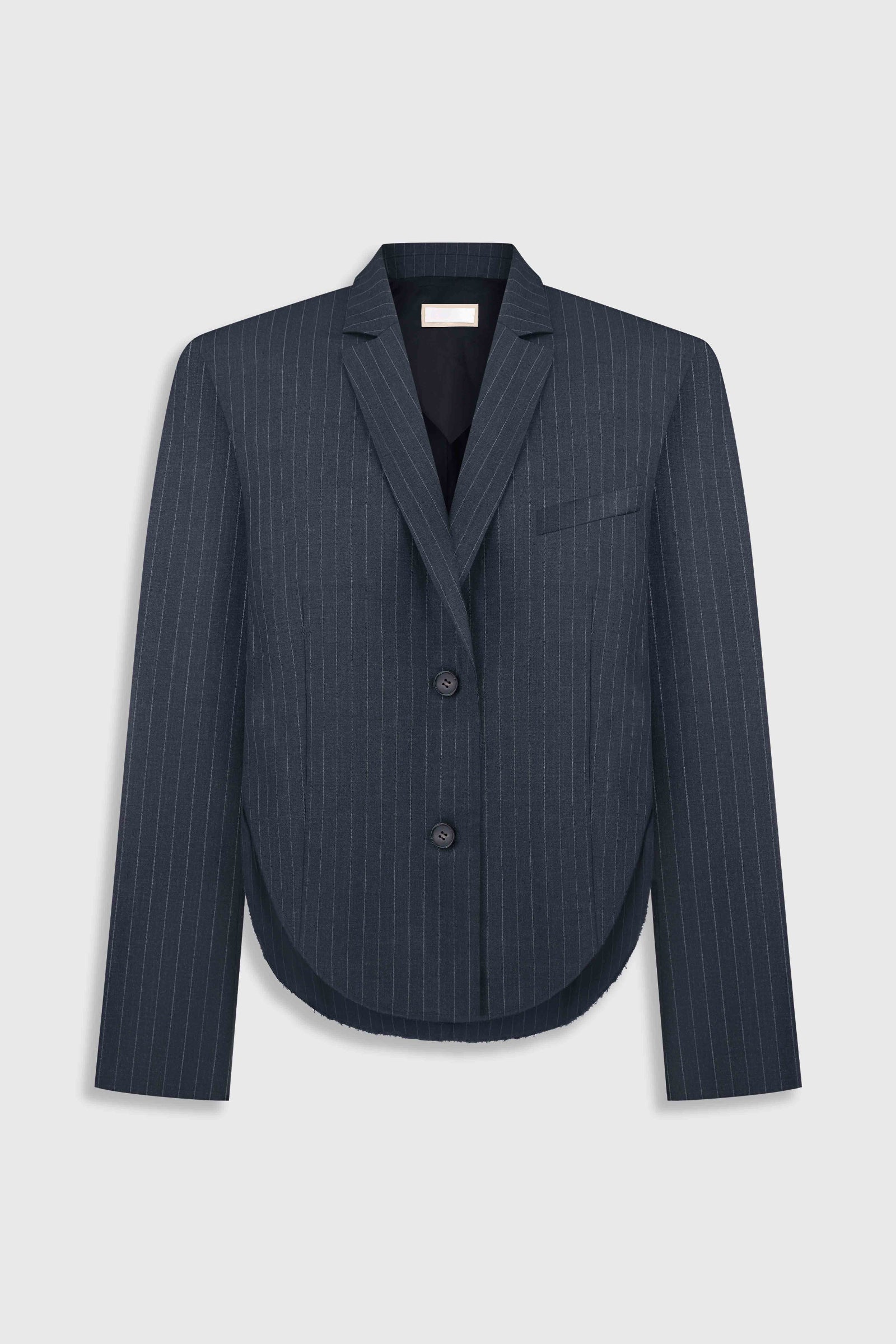 Cropped Pinstriped Jacket