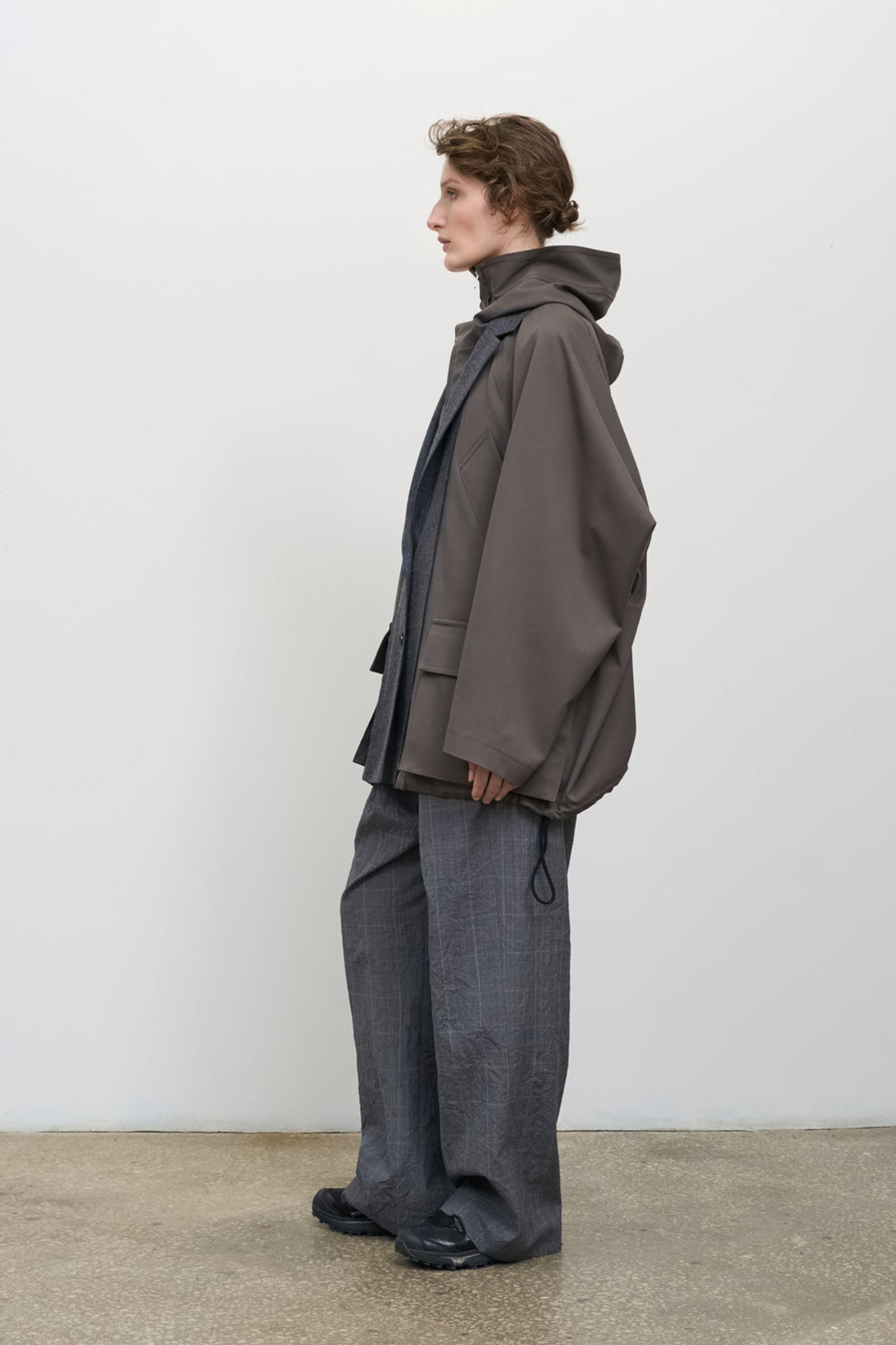 CROPPED WOOL-BLEND PARKA WITH SUITING DETAIL 2