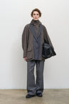 CROPPED WOOL-BLEND PARKA WITH SUITING DETAIL