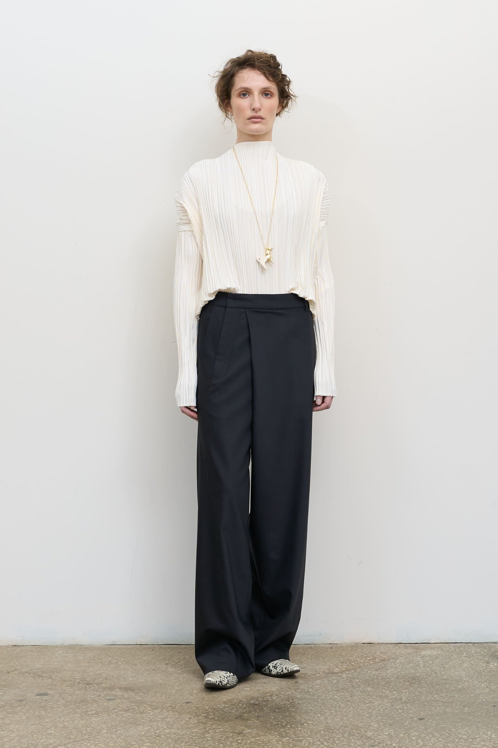 DECONSTRUCTED OFFSET-ZIP PANTS