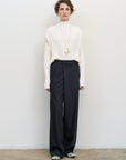 DECONSTRUCTED OFFSET-ZIP PANTS