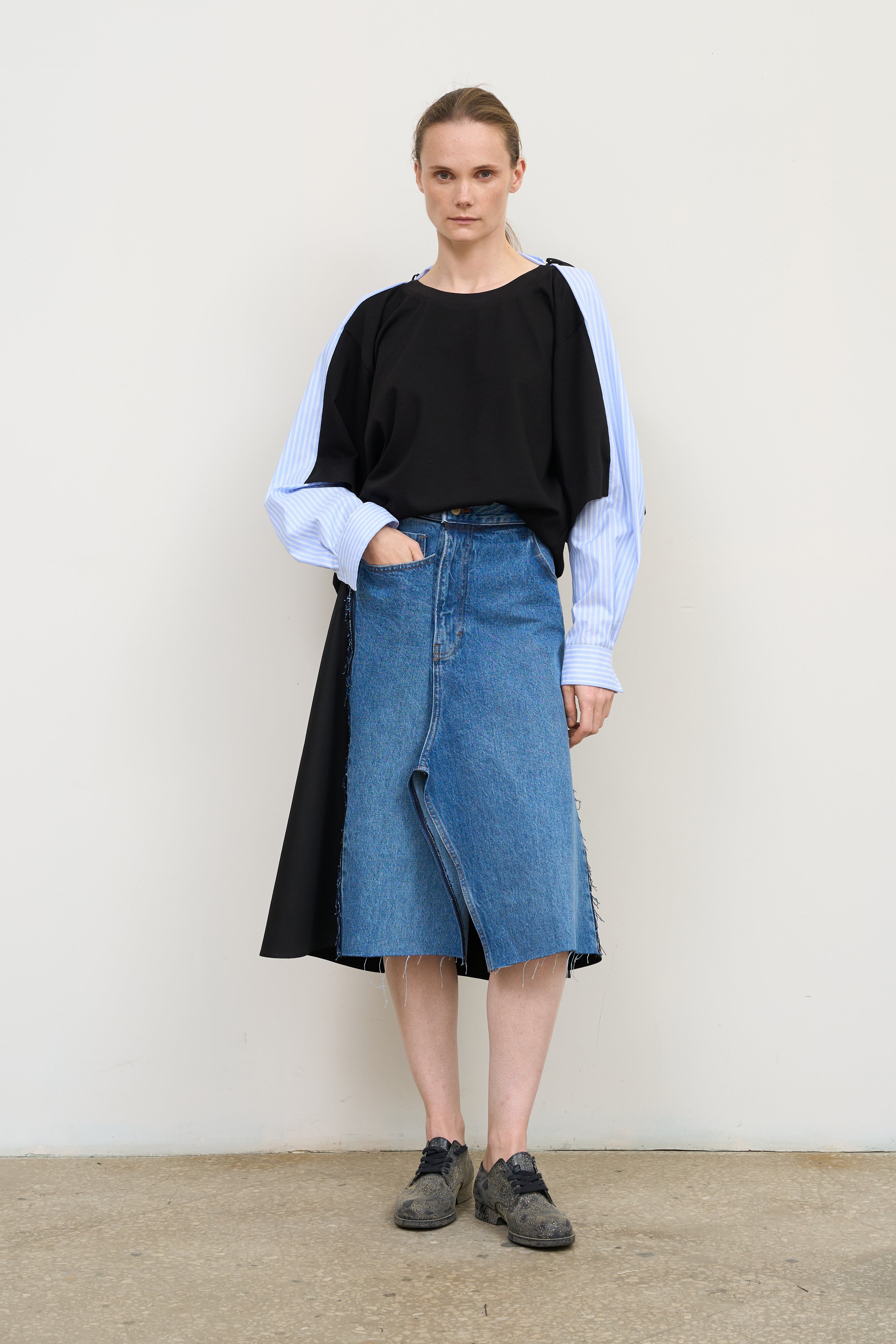 DOUBLE COTTON BLACK LONGSLEEVE