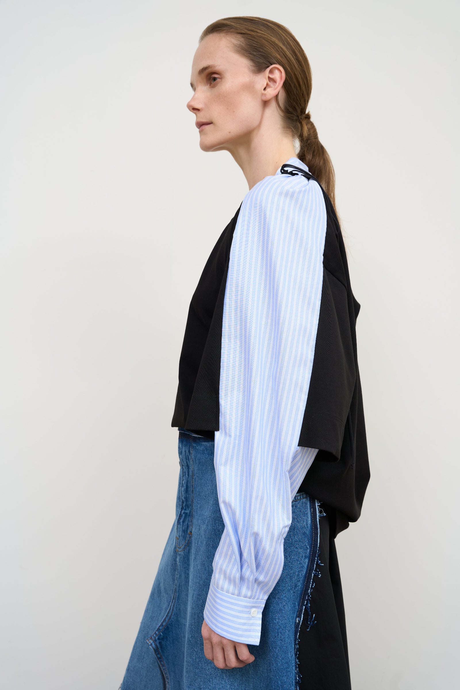 DOUBLE COTTON BLACK LONGSLEEVE