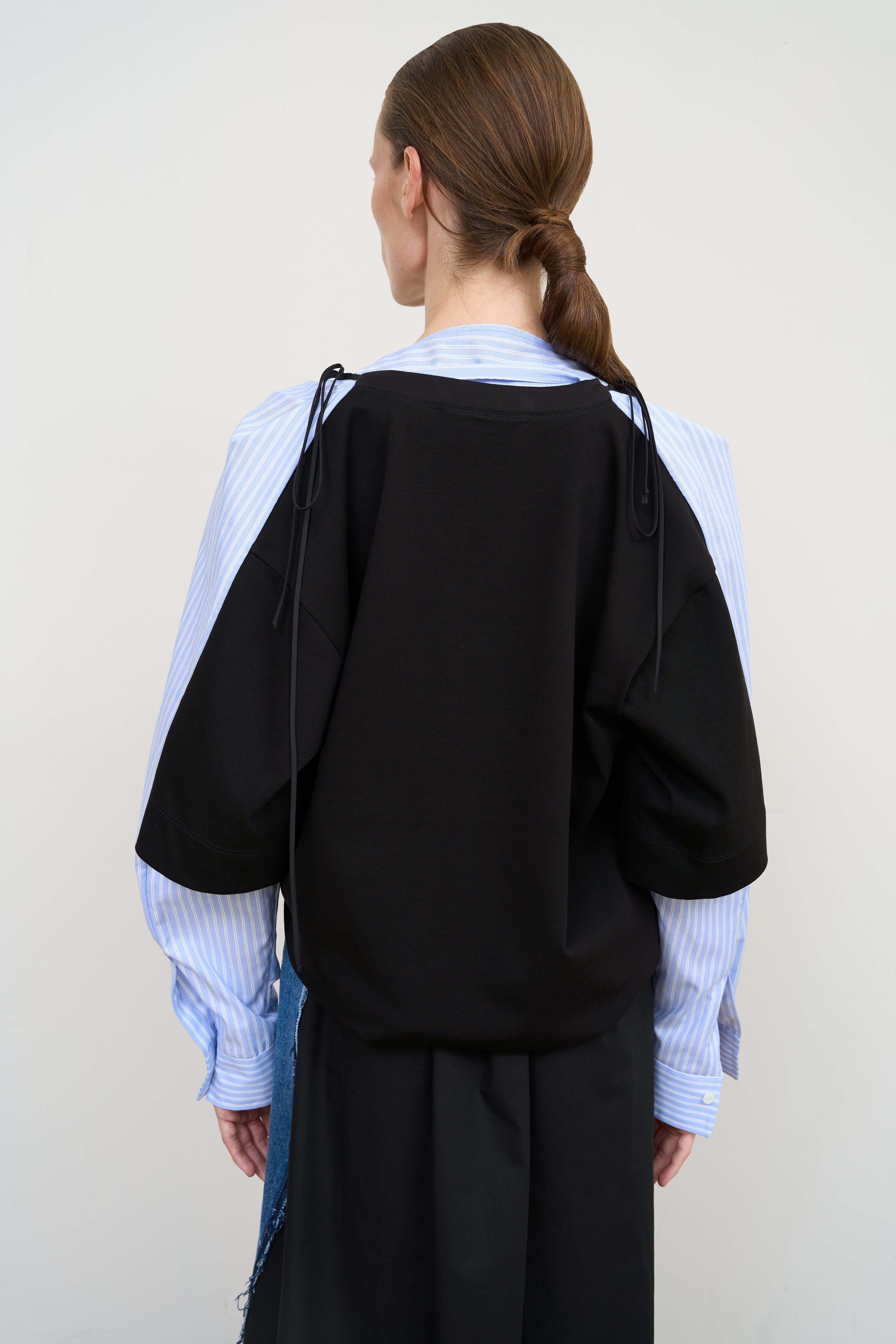 DOUBLE COTTON BLACK LONGSLEEVE
