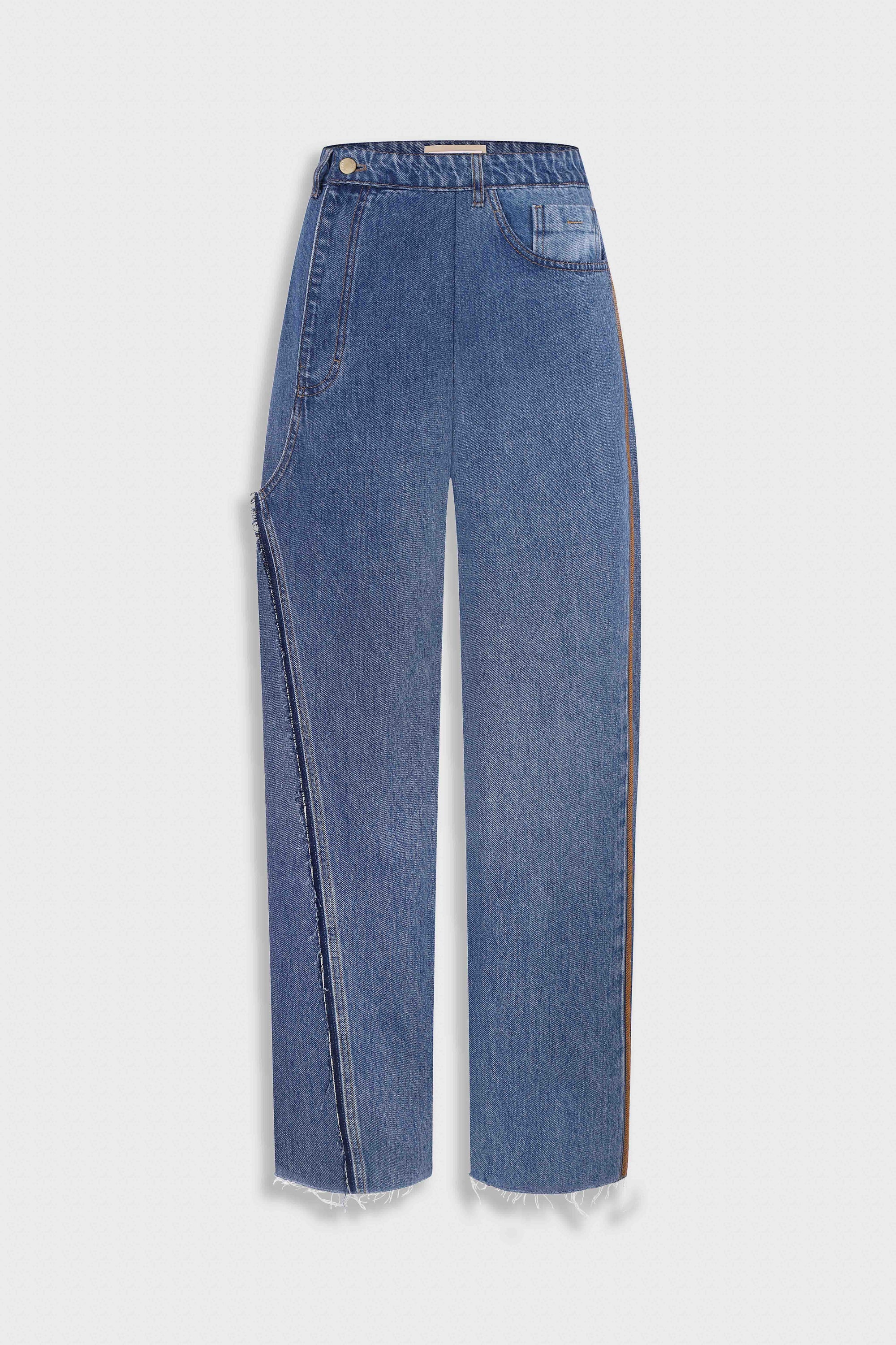Deconstructed Offset-Zip Jeans 1