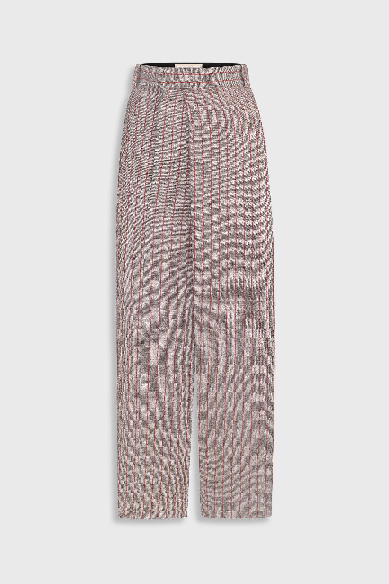 Deconstructed Pinstriped Pants With Offset  Zip