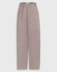Deconstructed Pinstriped Pants With Offset  Zip