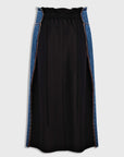 Denim-Wool Blend Midi Skirt back