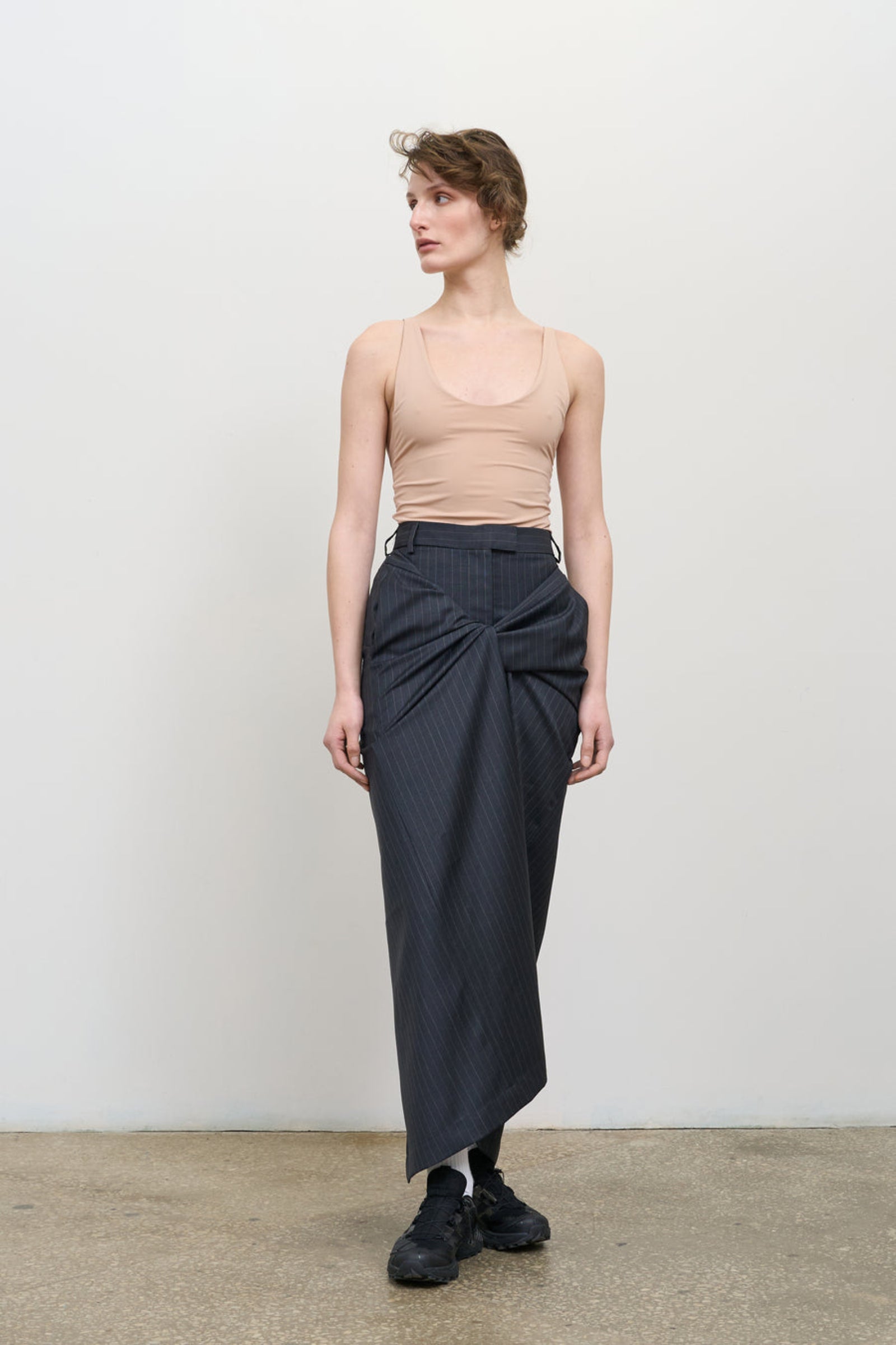 FRONT-TWIST MAXI SKIRT