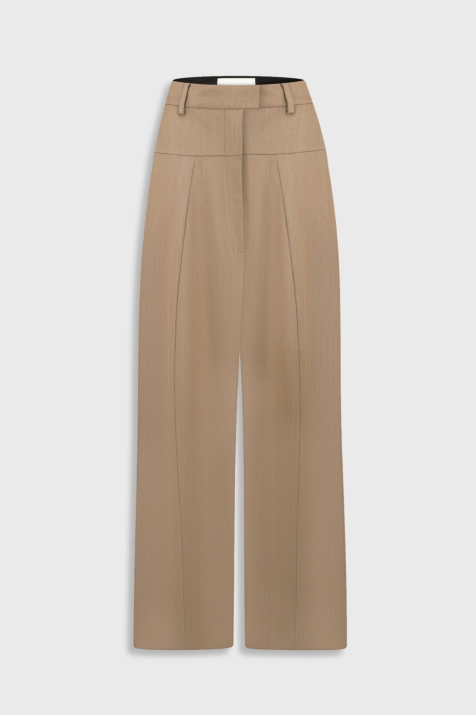 High-Rise Wool Wide-Leg Pants Biege 2