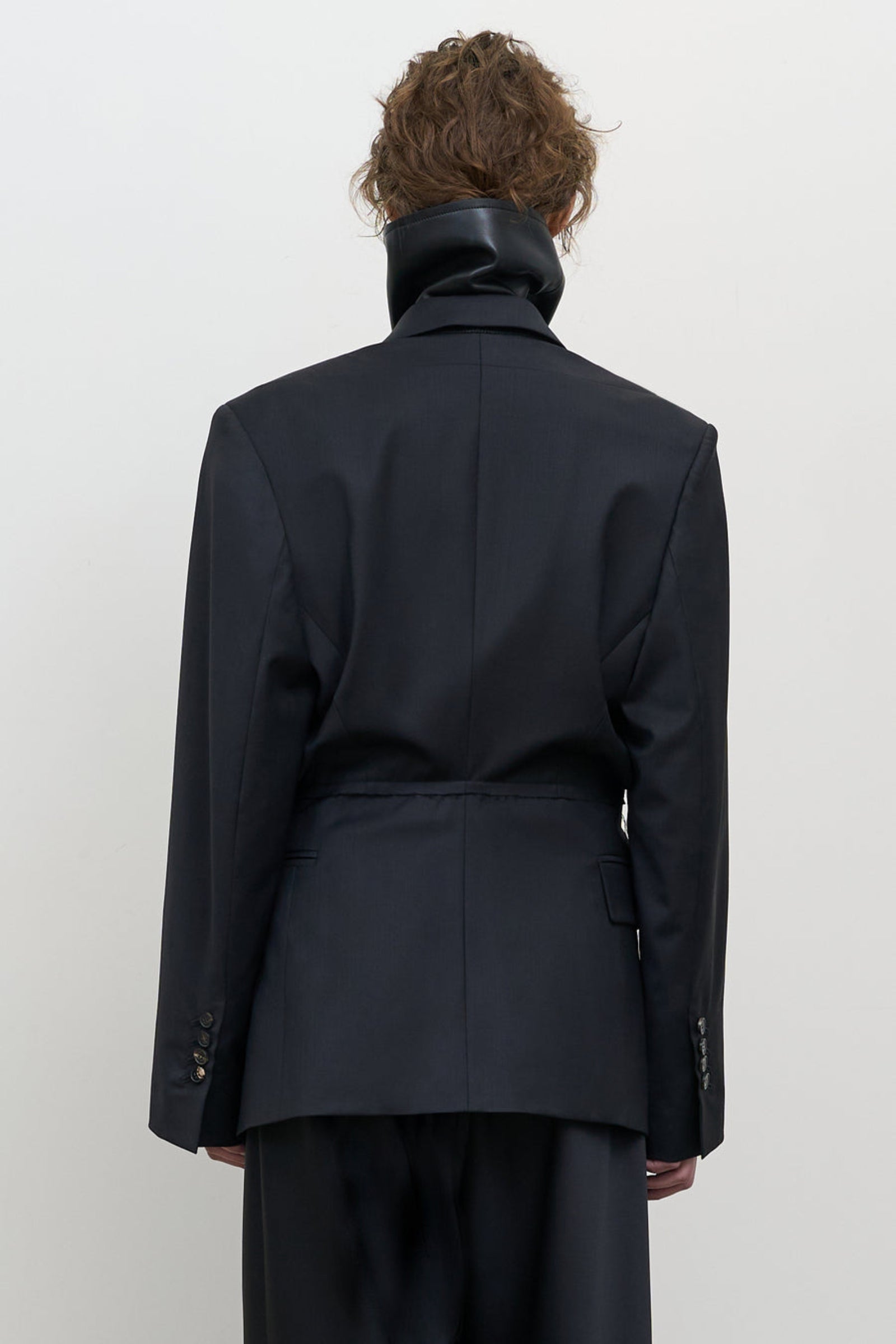His for her jacket in Black_1_model back