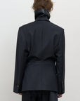 His for her jacket in Black_1_model back