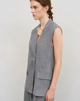 VEST WITH CHIFFON BACK