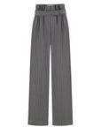 FLEX WAIST WOOL PINSTRIPE TROUSERS