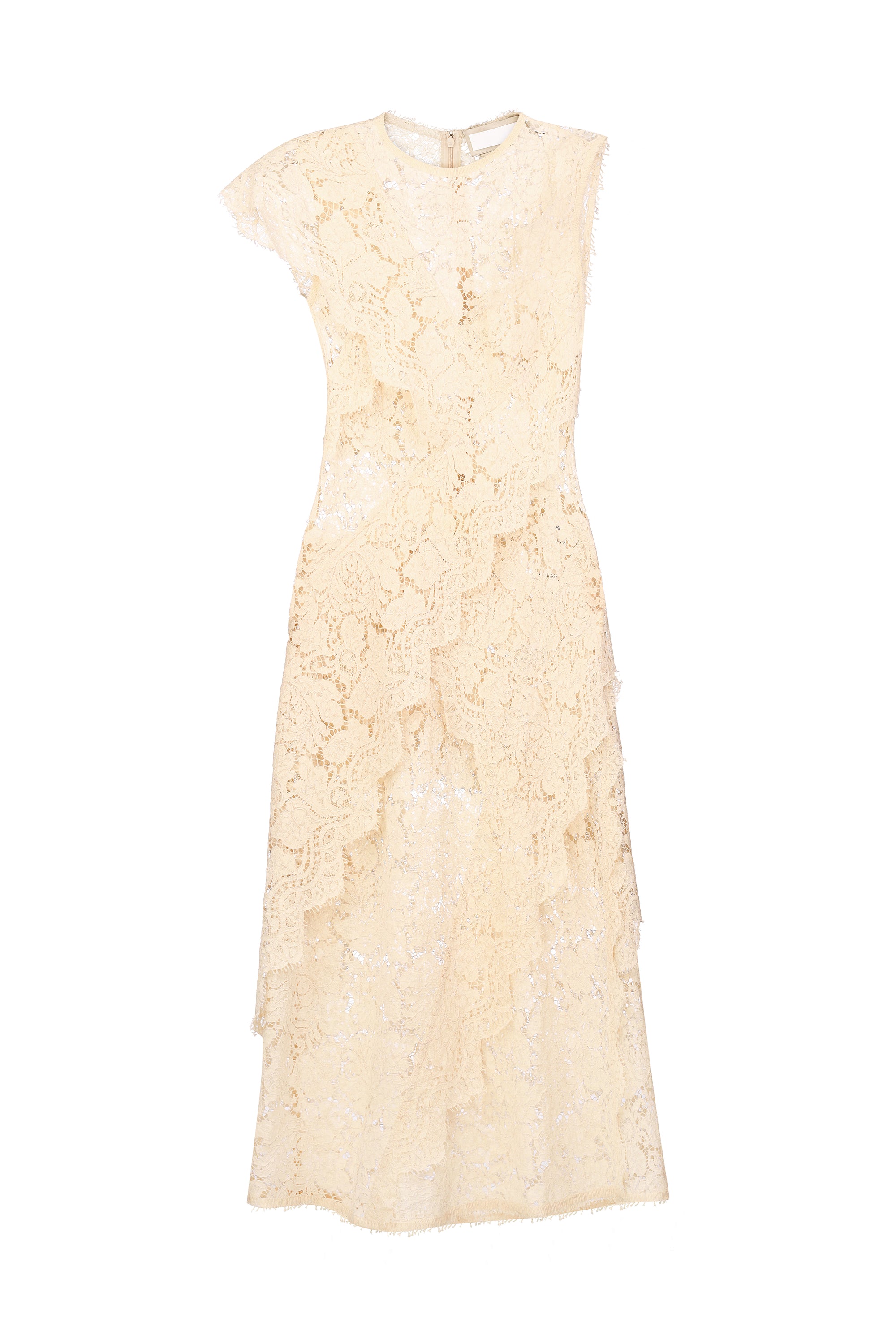 LACE LAYERED MIDI DRESS