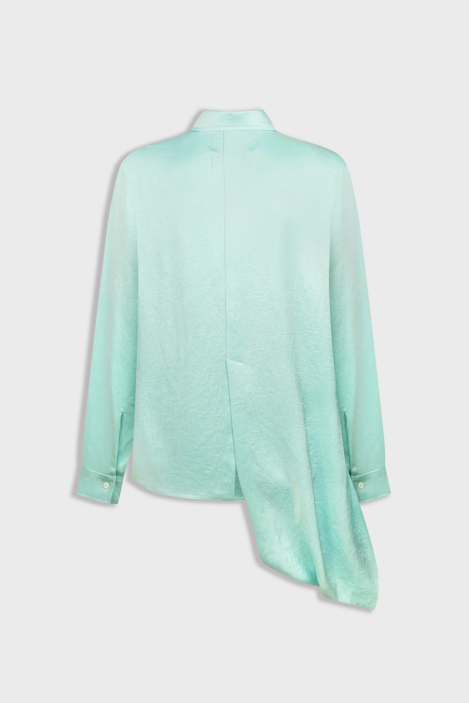 トップス machatt Italian tuck memory blouse Layered Blouse with Scarf Detail in Mint | LITKOVSKA