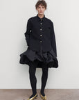 RUFFLED MIDI SKIRT