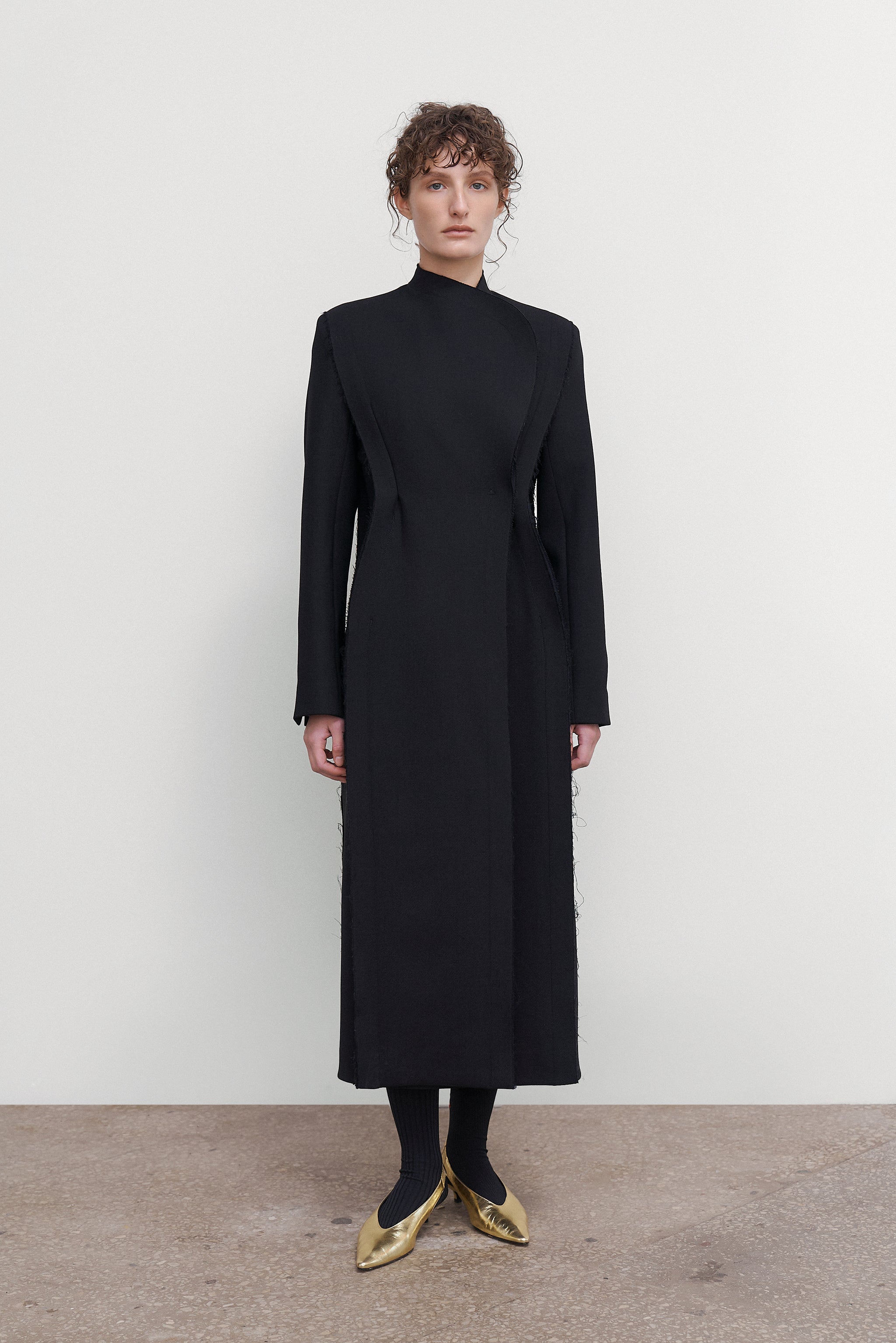 SCULPTED ASYMMETRIC WOOL COAT – Litkovska
