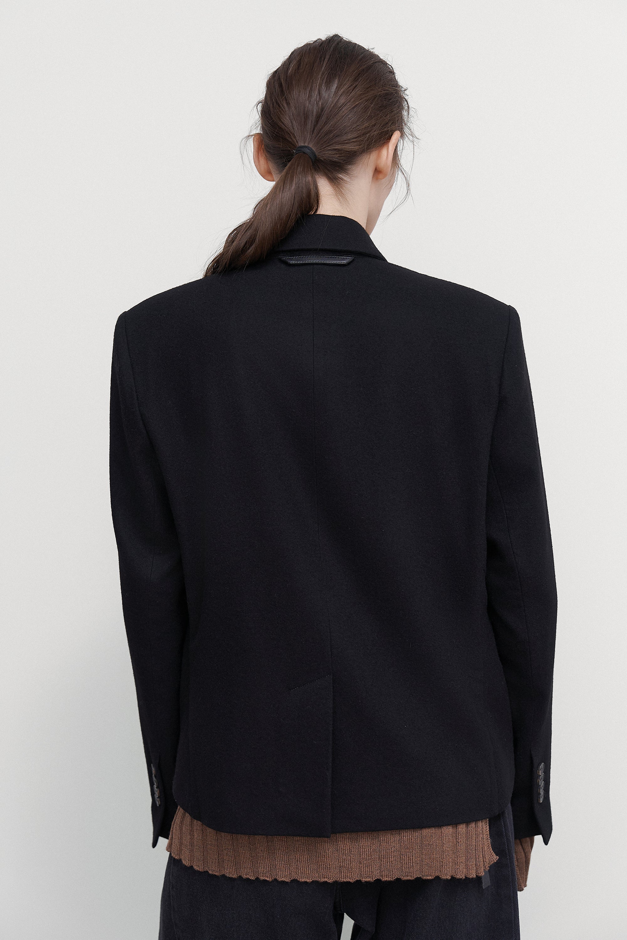 DRAPED WOOL PEACOAT