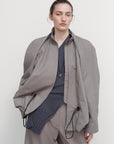 VOLUMINOUS BOMBER WITH DRAWSTRING