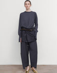 WOOL SWEATER WITH SUITING OVERLAY