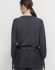 WOOL SWEATER WITH SUITING OVERLAY