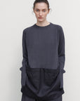 WOOL SWEATER WITH SUITING OVERLAY