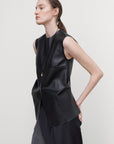 DECONSTRUCTED LEATHER TOP