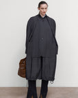 WOOL-BLEND PARKA WITH SUITING DETAIL