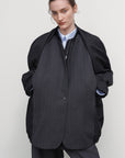 WOOL-BLEND PARKA WITH SUITING DETAIL