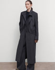 WOOL COAT WITH ANGULAR DETAILING