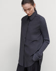 SHIRT WITH RIBBED-KNIT SLEEVES