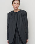 DRAPED-NECK TAILORED JACKET