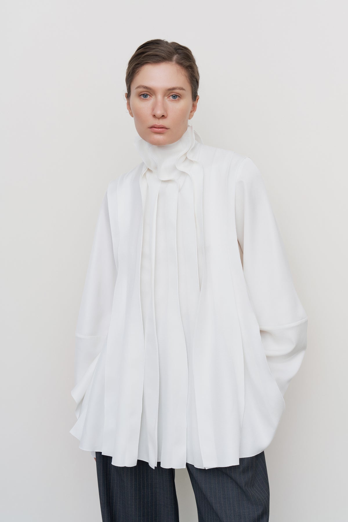 PEPLUM-PLEAT BLOUSE