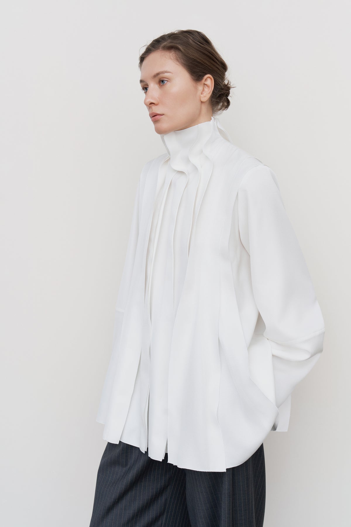 PEPLUM-PLEAT BLOUSE