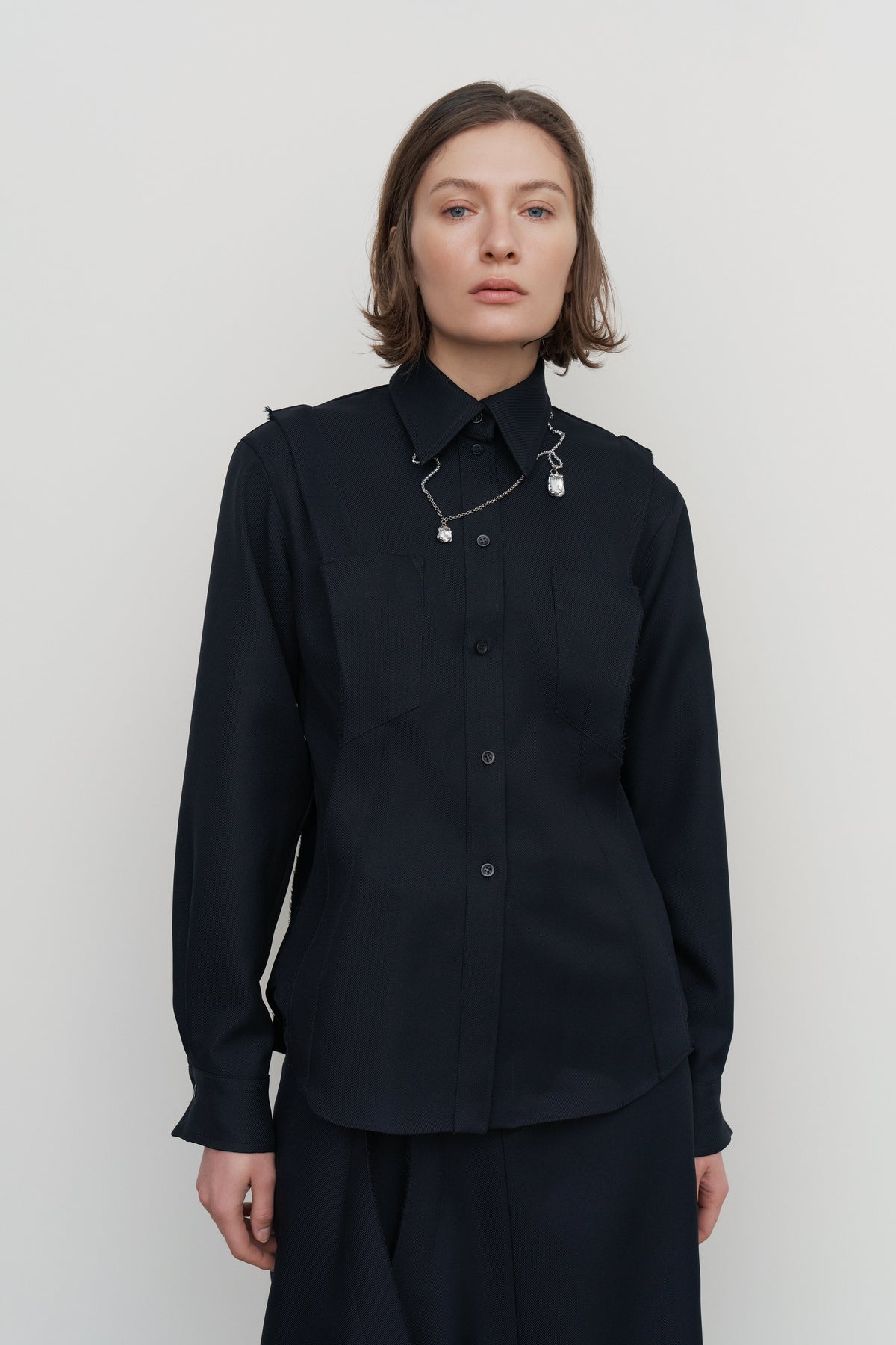 STRUCTURED-PLEAT SHIRT