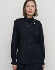 STRUCTURED-PLEAT SHIRT