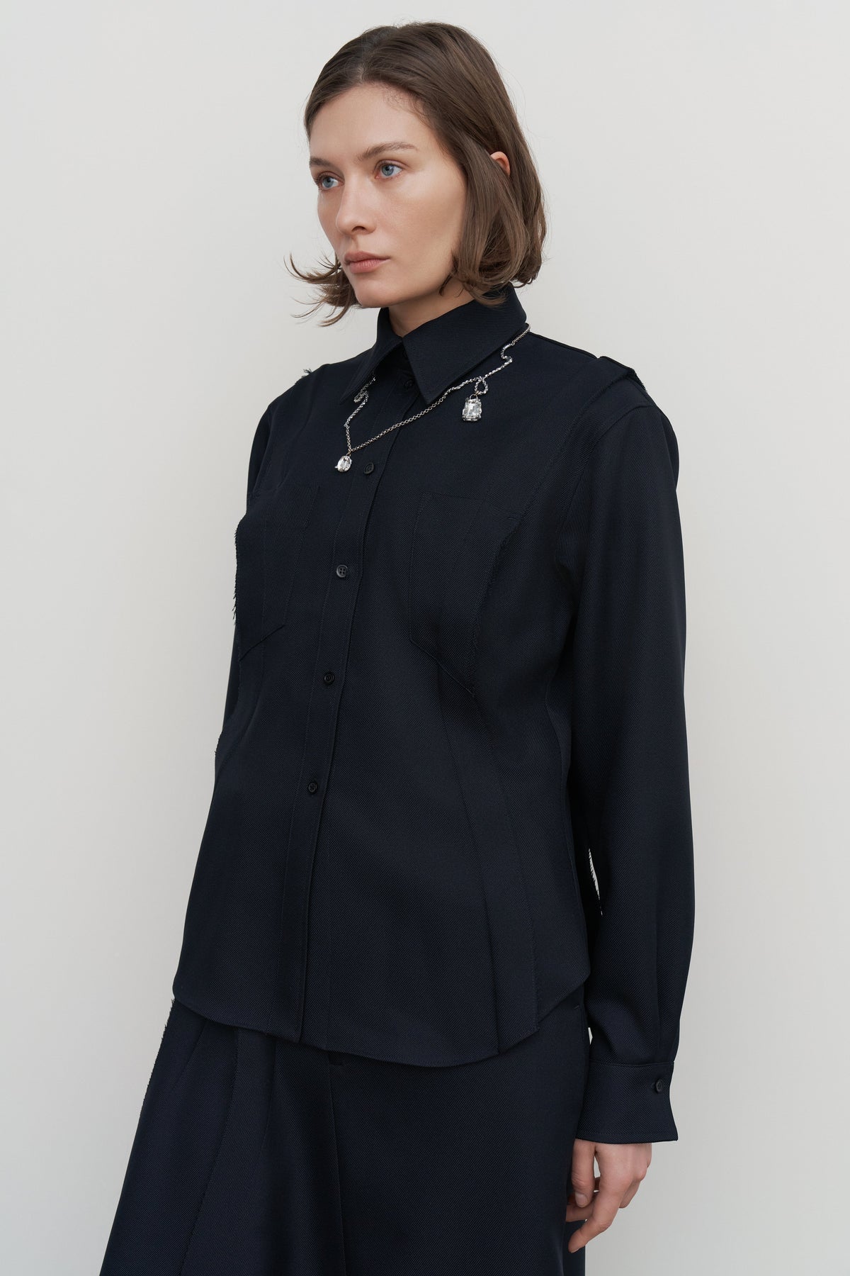 STRUCTURED-PLEAT SHIRT