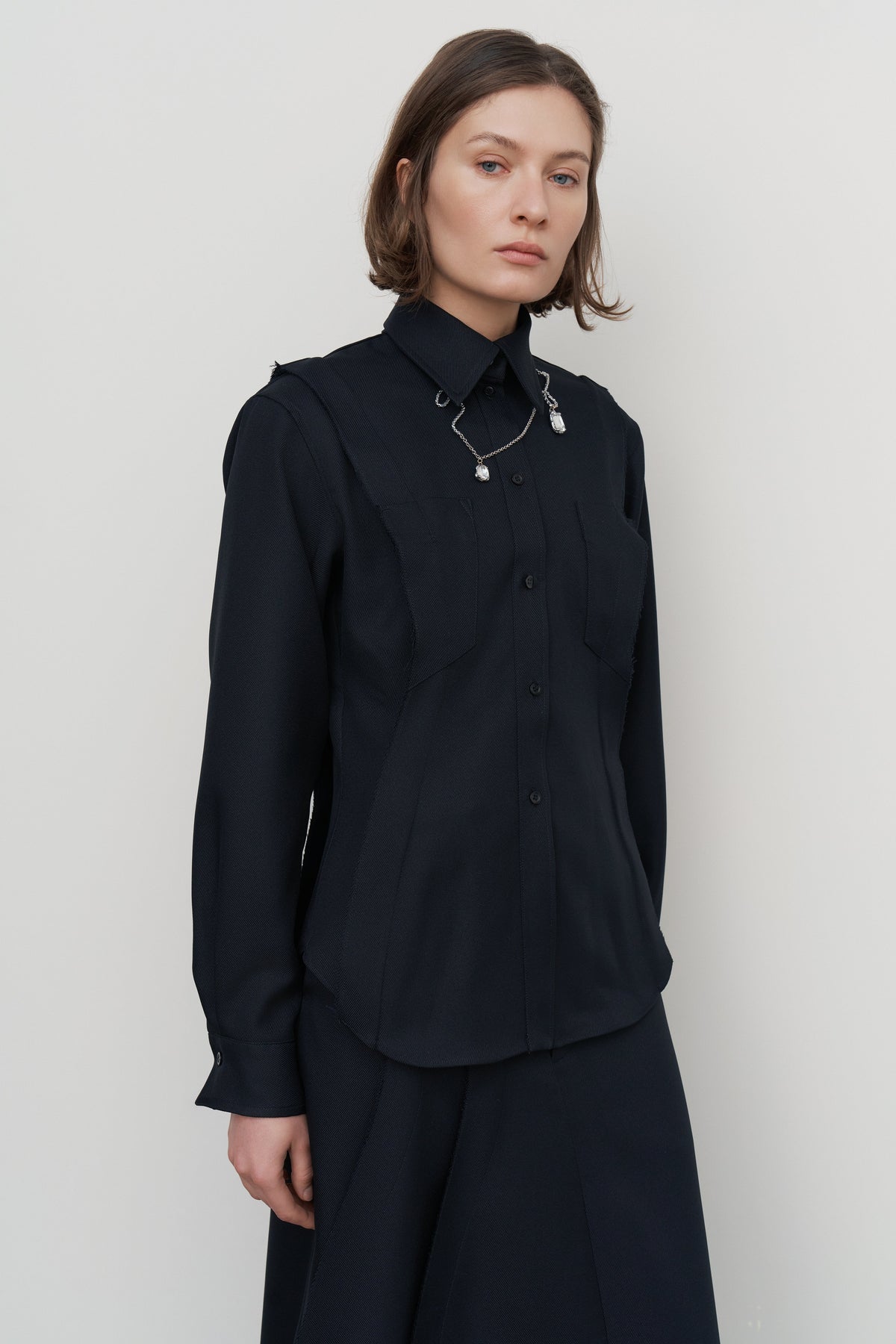 STRUCTURED-PLEAT SHIRT