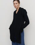 HOODED LAYERED WOOL SWEATER