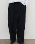 RUFFLE HIGH-RISE BIFLEX BARREL-LEG PANTS