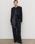CROPPED DRAPED-NECK JACKET