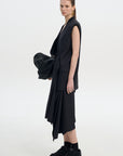 VEST WITH KNEE LENGTH SCARF DETAIL