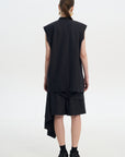 VEST WITH KNEE LENGTH SCARF DETAIL