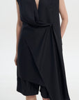 VEST WITH KNEE LENGTH SCARF DETAIL