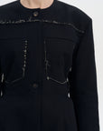 WAIST FITTED FRAYED JACKET