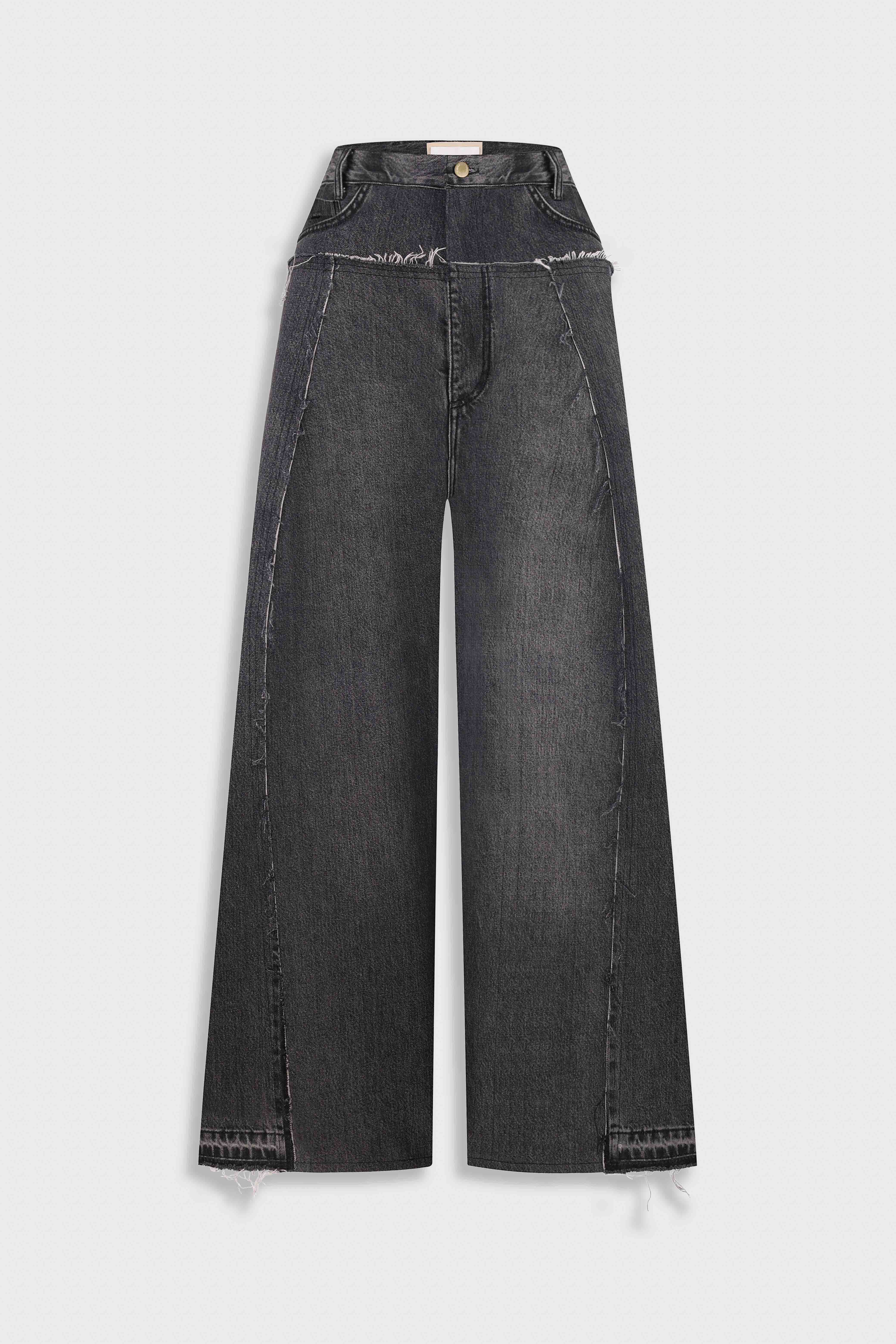 MID-RISE WIDE-LEG JEANS grey 4